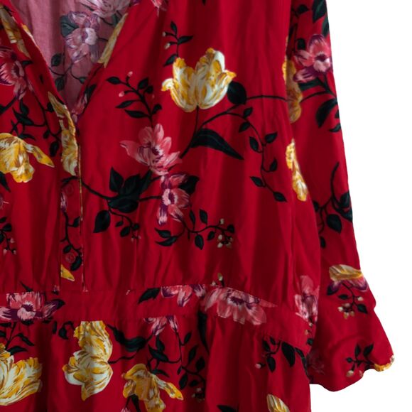 Old Navy Women's Boho Dress Size XXL Floral Bell Sleeve Elastic Waist *Spot* - Picture 6 of 11